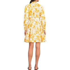 Women's Poplin Button Front Dress with Godets
