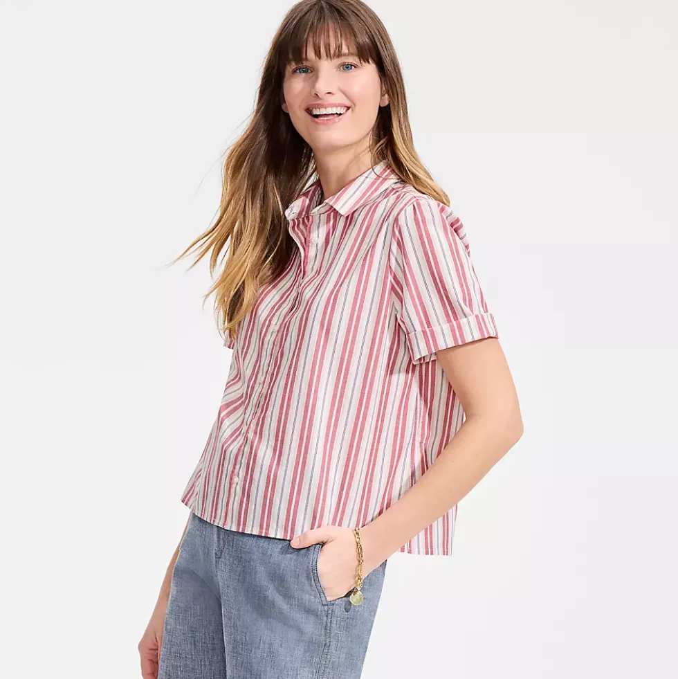 Women's Poplin Button Front Shirt