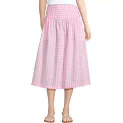 Women's Poplin Drop Waist Midi Skirt - Set Bottom