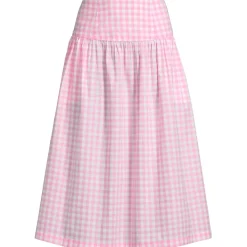 Women's Poplin Drop Waist Midi Skirt - Set Bottom