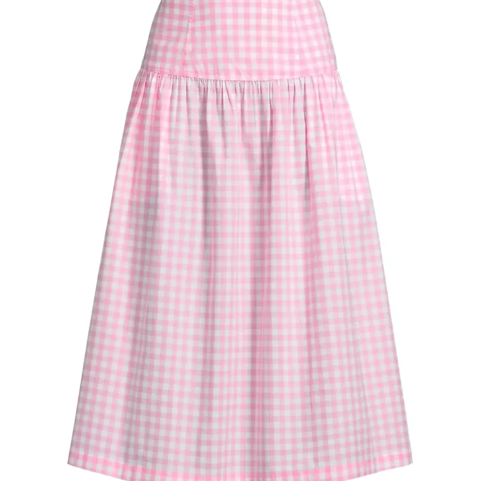 Women's Poplin Drop Waist Midi Skirt - Set Bottom