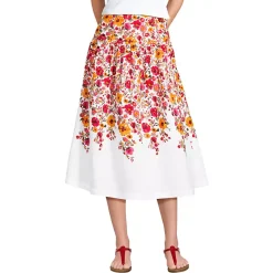 Women's Poplin Drop Waist Midi Skirt - Set Bottom