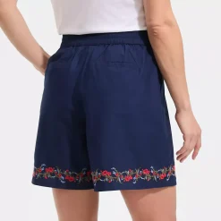 Women's Poplin Embroidered High Rise 7