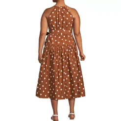 Women's Poplin Halter Midi Dress