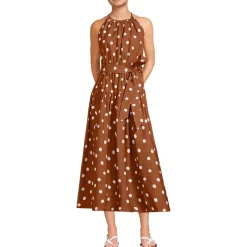 Women's Poplin Halter Midi Dress