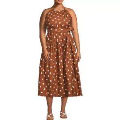Women's Poplin Halter Midi Dress