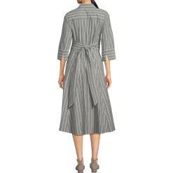 Women's Poplin Midi Wrap Front Dress