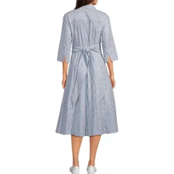 Women's Poplin Midi Wrap Front Dress