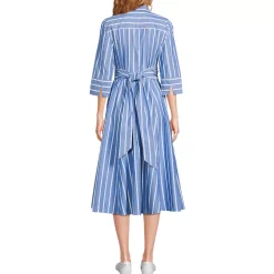 Women's Poplin Midi Wrap Front Dress