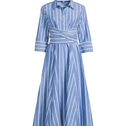 Women's Poplin Midi Wrap Front Dress