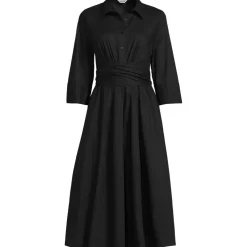 Women's Poplin Midi Wrap Front Dress
