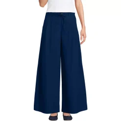 Women's Poplin Mid Rise Pleated Slouchy Pants