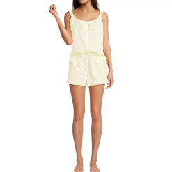 Women's Poplin 2 Piece Pajama Set - Tank Top and Shorts