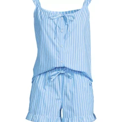 Women's Poplin 2 Piece Pajama Set - Tank Top and Shorts