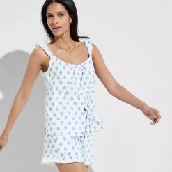 Women's Poplin 2 Piece Pajama Set - Tank Top and Shorts