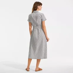 Women's Poplin Pintuck Detail Shirt Dress