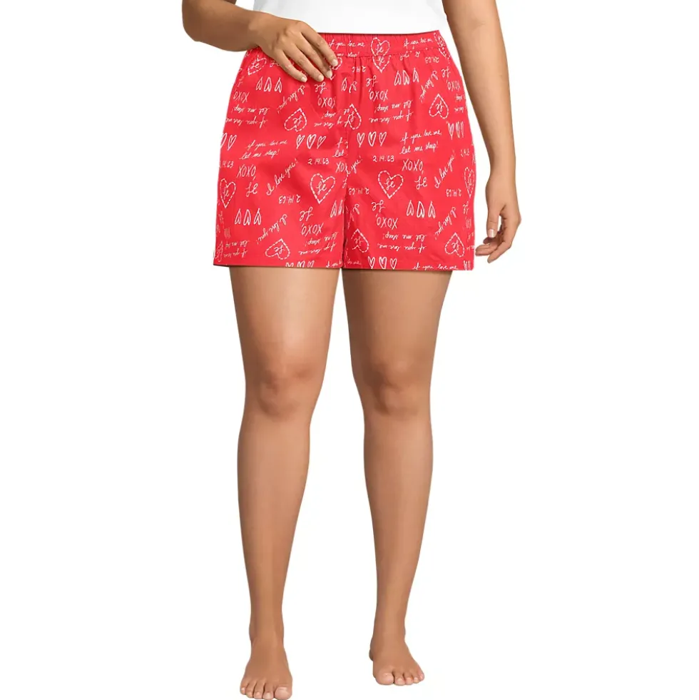 Women's Poplin Sleep Boxer Shorts