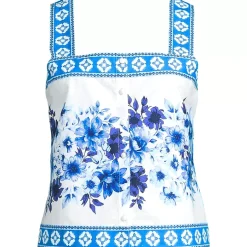 Women's Poplin Square Neck Tank Top