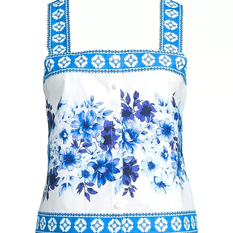 Women's Poplin Square Neck Tank Top