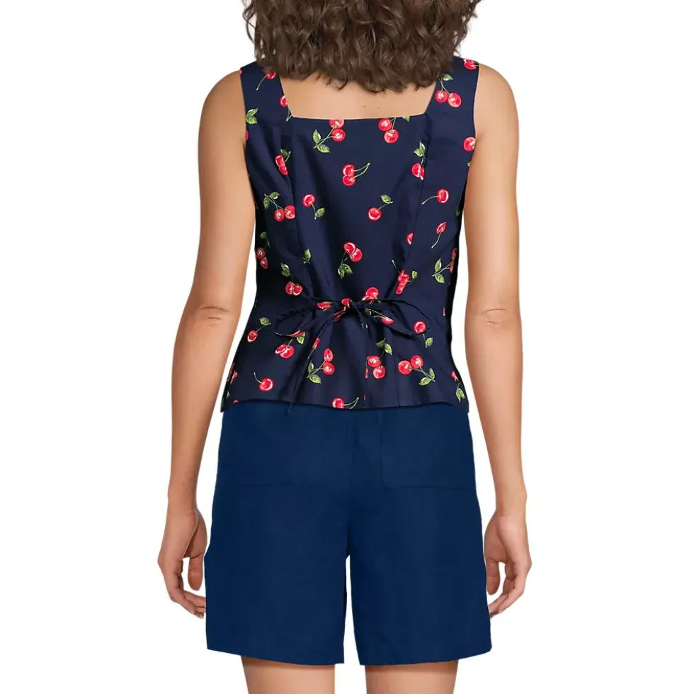 Women's Poplin Square Neck Vest