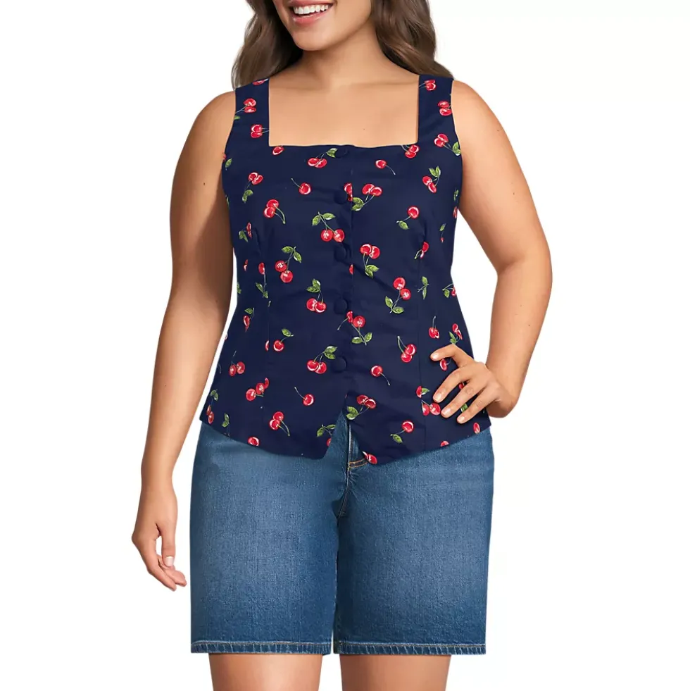 Women's Poplin Square Neck Vest