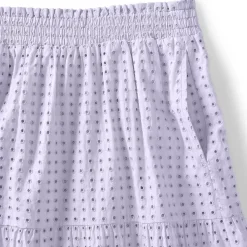 Women's Poplin Tiered Eyelet Midi Skirt
