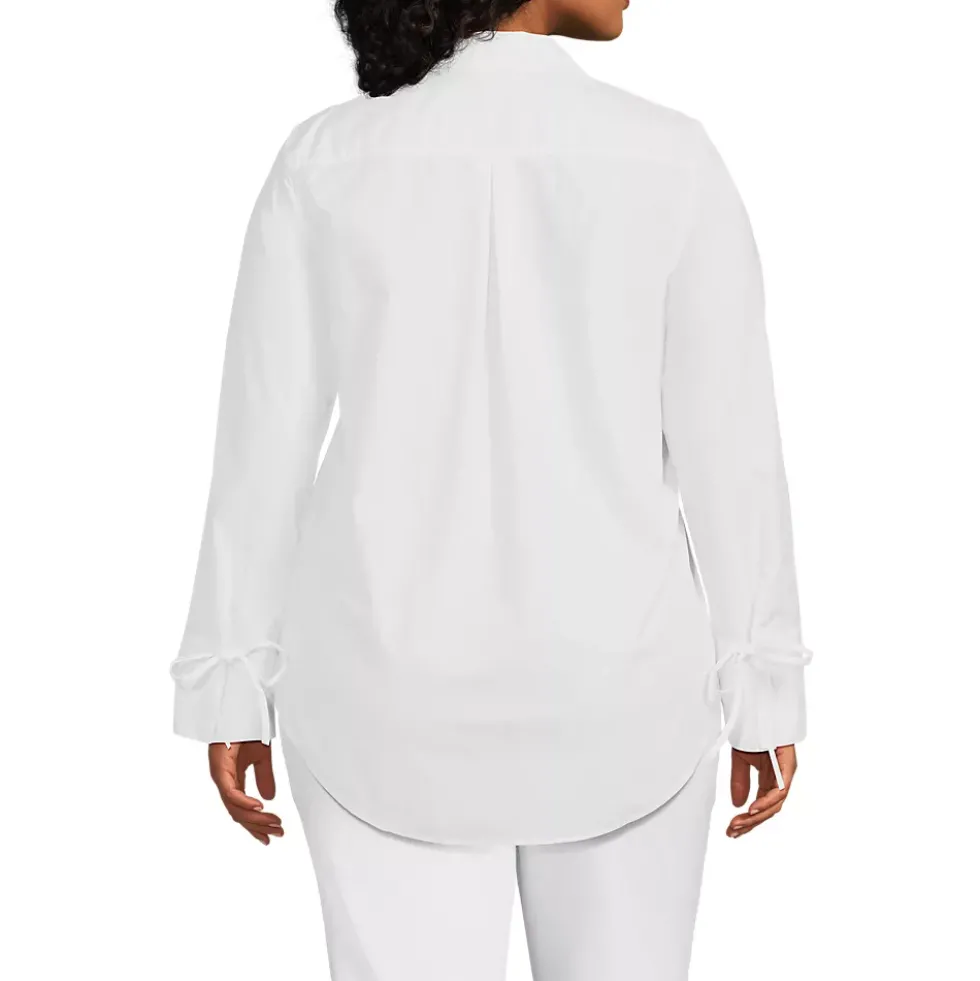 Women's Poplin Tie Sleeve Shirt