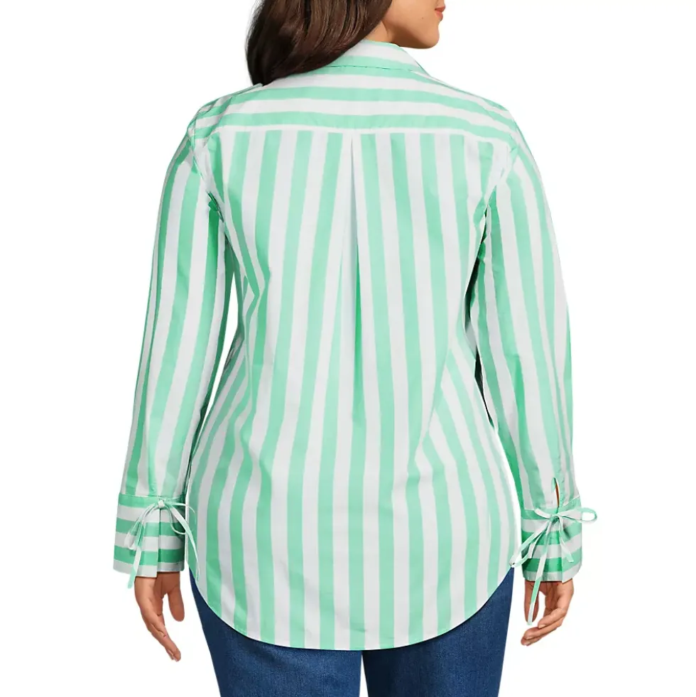 Women's Poplin Tie Sleeve Shirt