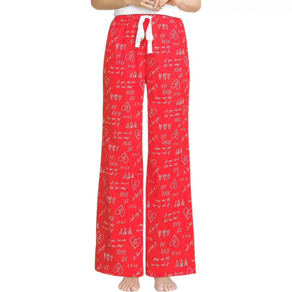 Women's Poplin Wide Leg Sleep Pants