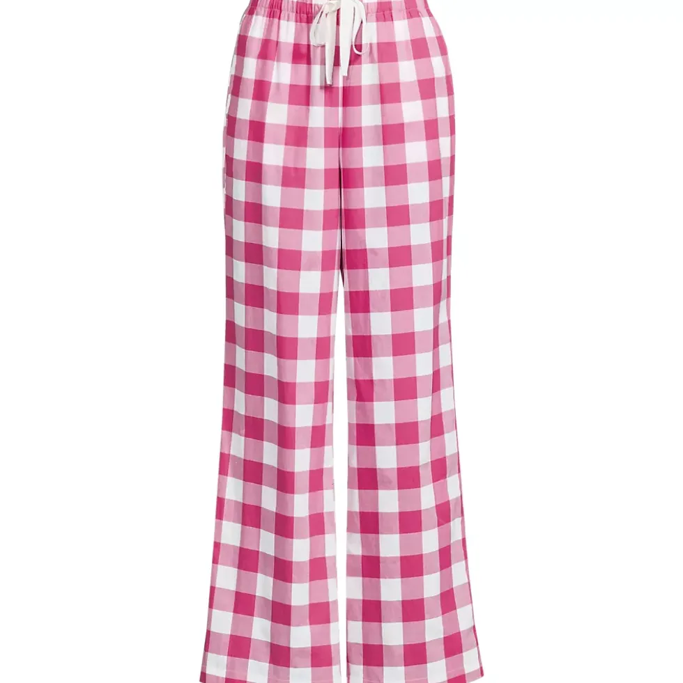Women's Poplin Wide Leg Sleep Pants