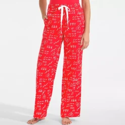 Women's Poplin Wide Leg Sleep Pants