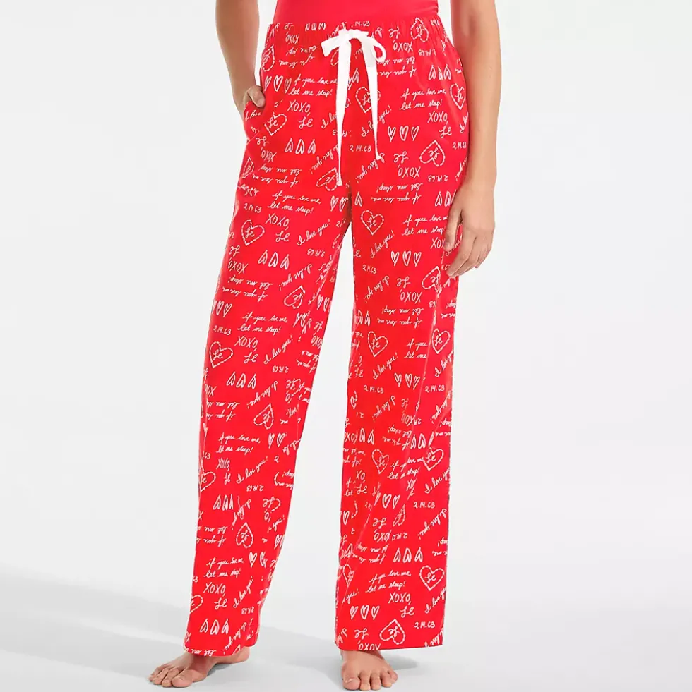 Women's Poplin Wide Leg Sleep Pants