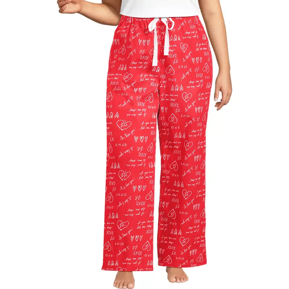 Women's Poplin Wide Leg Sleep Pants