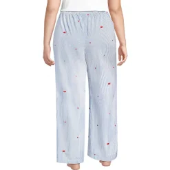 Women's Poplin Wide Leg Sleep Pants
