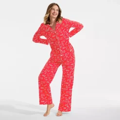 Women's Poplin Wide Leg Sleep Pants