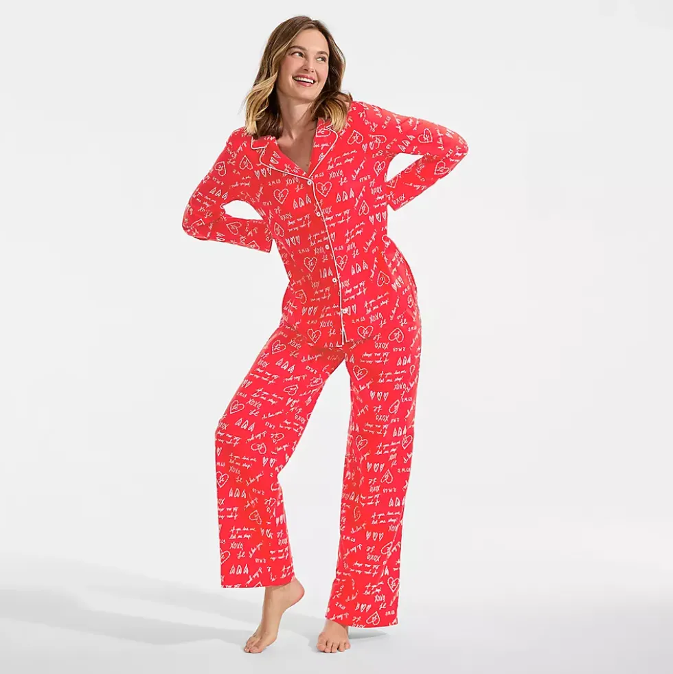 Women's Poplin Wide Leg Sleep Pants