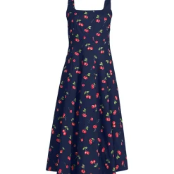 Women's Princess Seamed Cotton Poplin Midi Dress