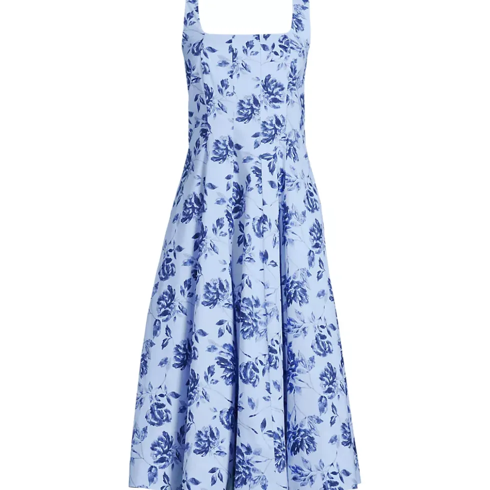 Women's Princess Seamed Cotton Poplin Midi Dress