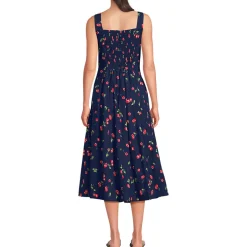 Women's Princess Seamed Cotton Poplin Midi Dress