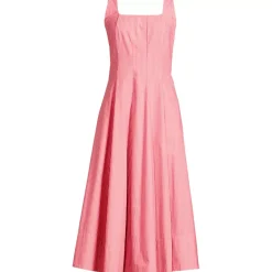 Women's Princess Seamed Cotton Poplin Midi Dress