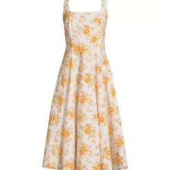 Women's Princess Seamed Cotton Poplin Midi Dress