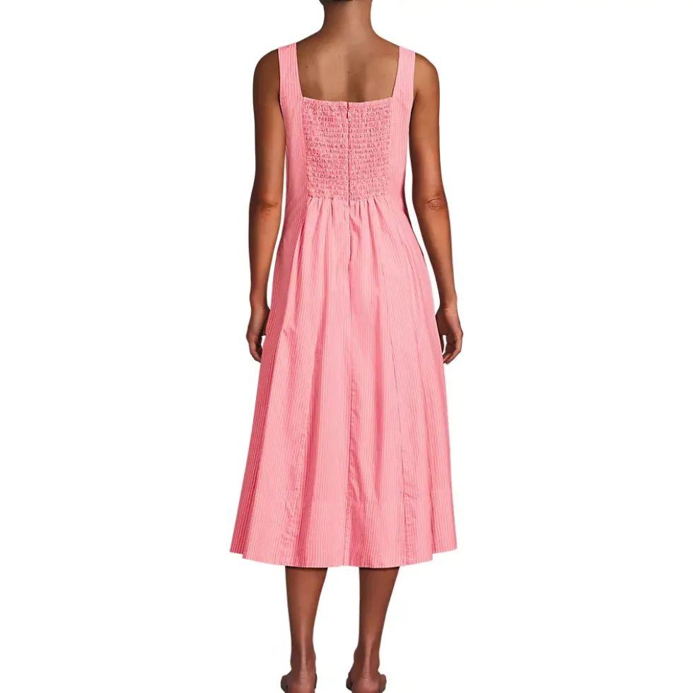 Women's Princess Seamed Cotton Poplin Midi Dress