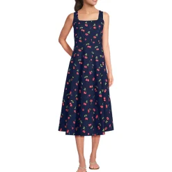 Women's Princess Seamed Cotton Poplin Midi Dress