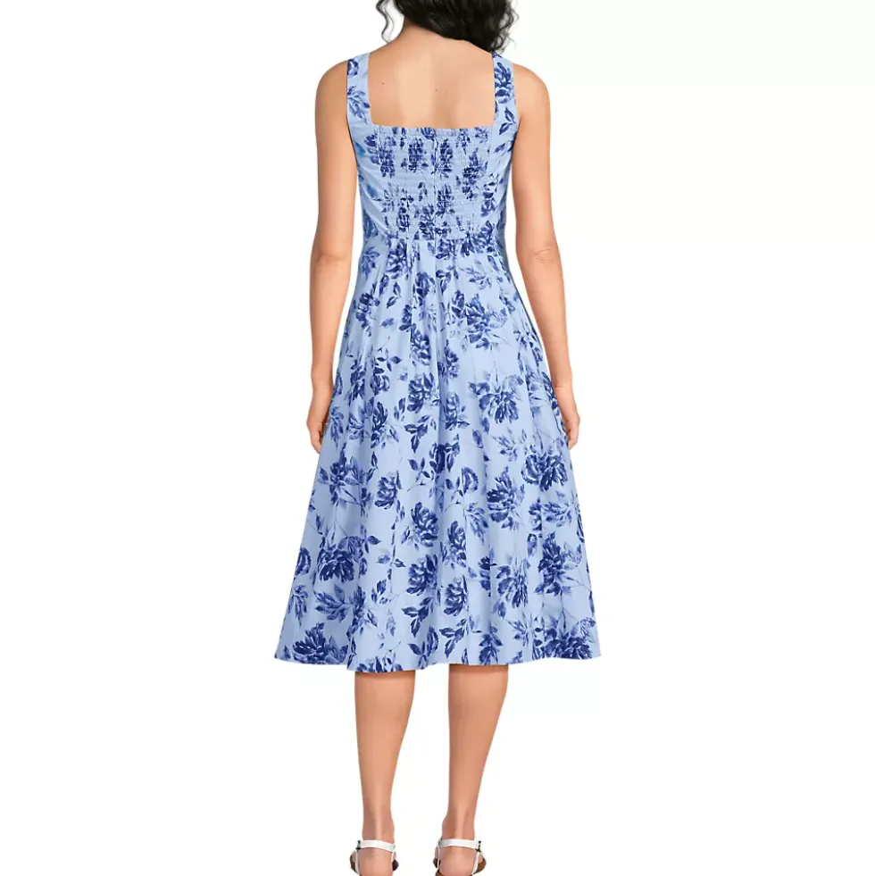 Women's Princess Seamed Cotton Poplin Midi Dress
