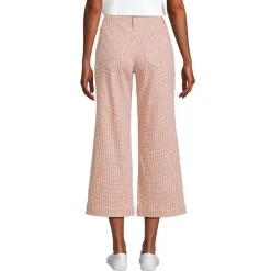 Women's Printed Twill High Rise 5 Pocket Wide Leg Crop Pants