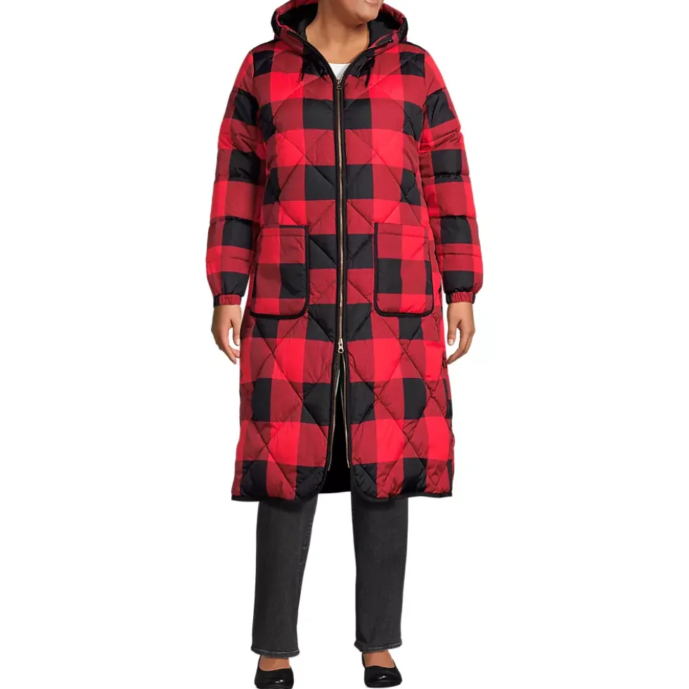Women's Print FeatherFree Insulated Diamond Quilted Maxi Coat