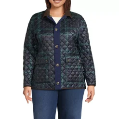 Women's Print Reversible Barn Quilted Insulated Jacket