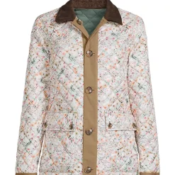 Women's Print Reversible Barn Quilted Insulated Jacket