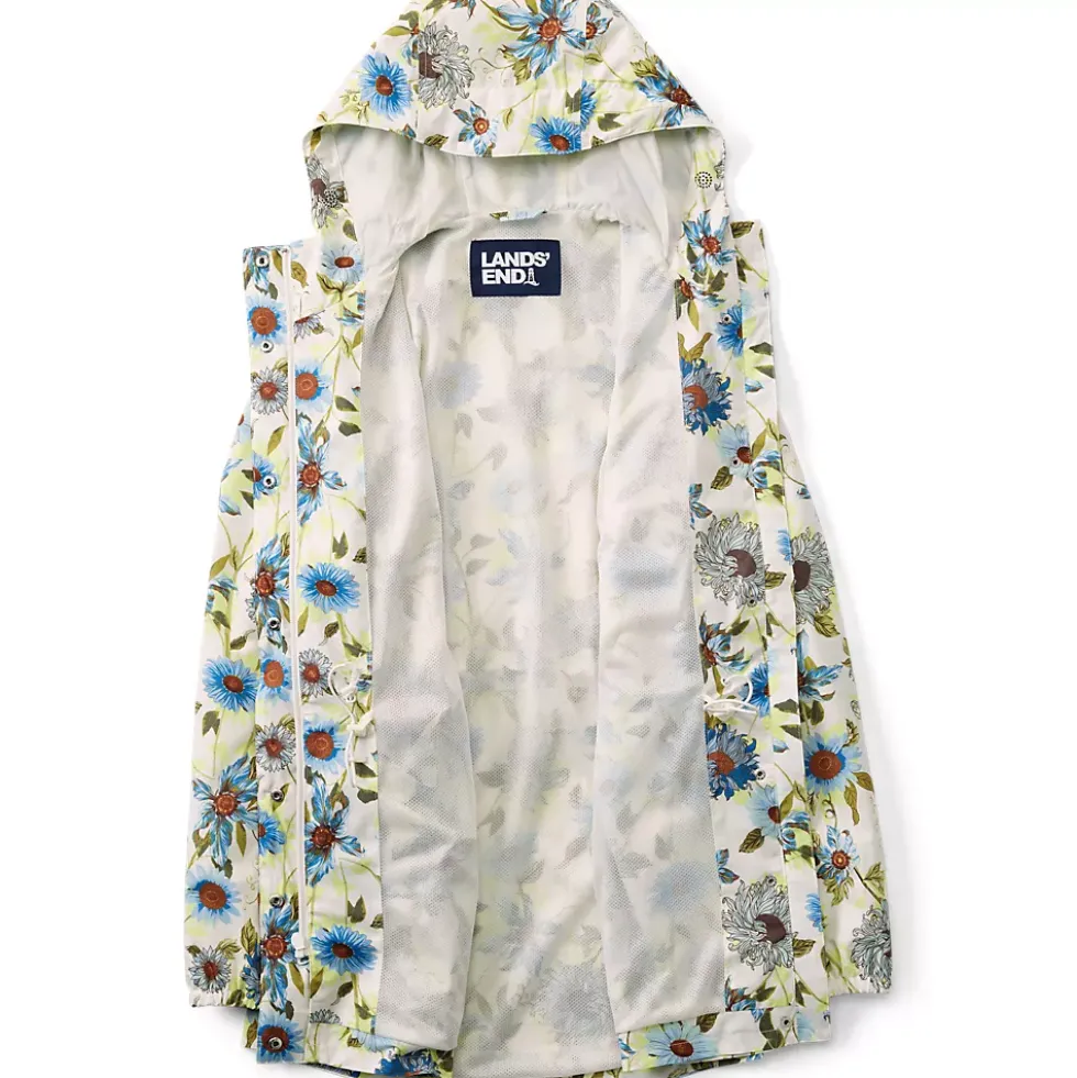 Women's Print Waterproof Hooded Packable Raincoat