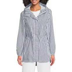 Women's Print Waterproof Hooded Packable Raincoat